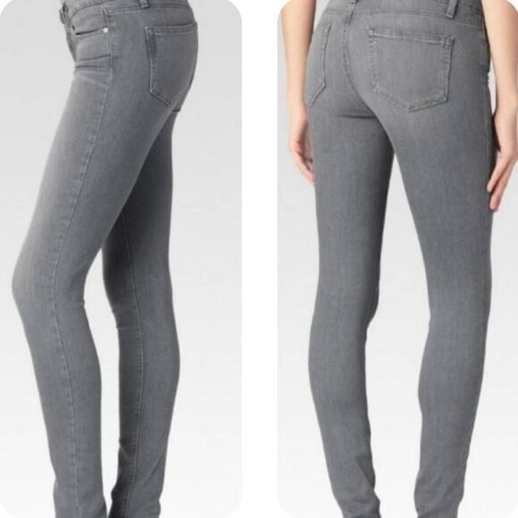 PAIGE Verdugo Crop Skinny Jeans Grey Stretch Mid Rise 28 - Picture 1 of 7